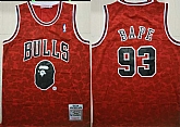 Bulls 93 Bape Red 1997 98 Hardwood Classics Jersey,baseball caps,new era cap wholesale,wholesale hats
